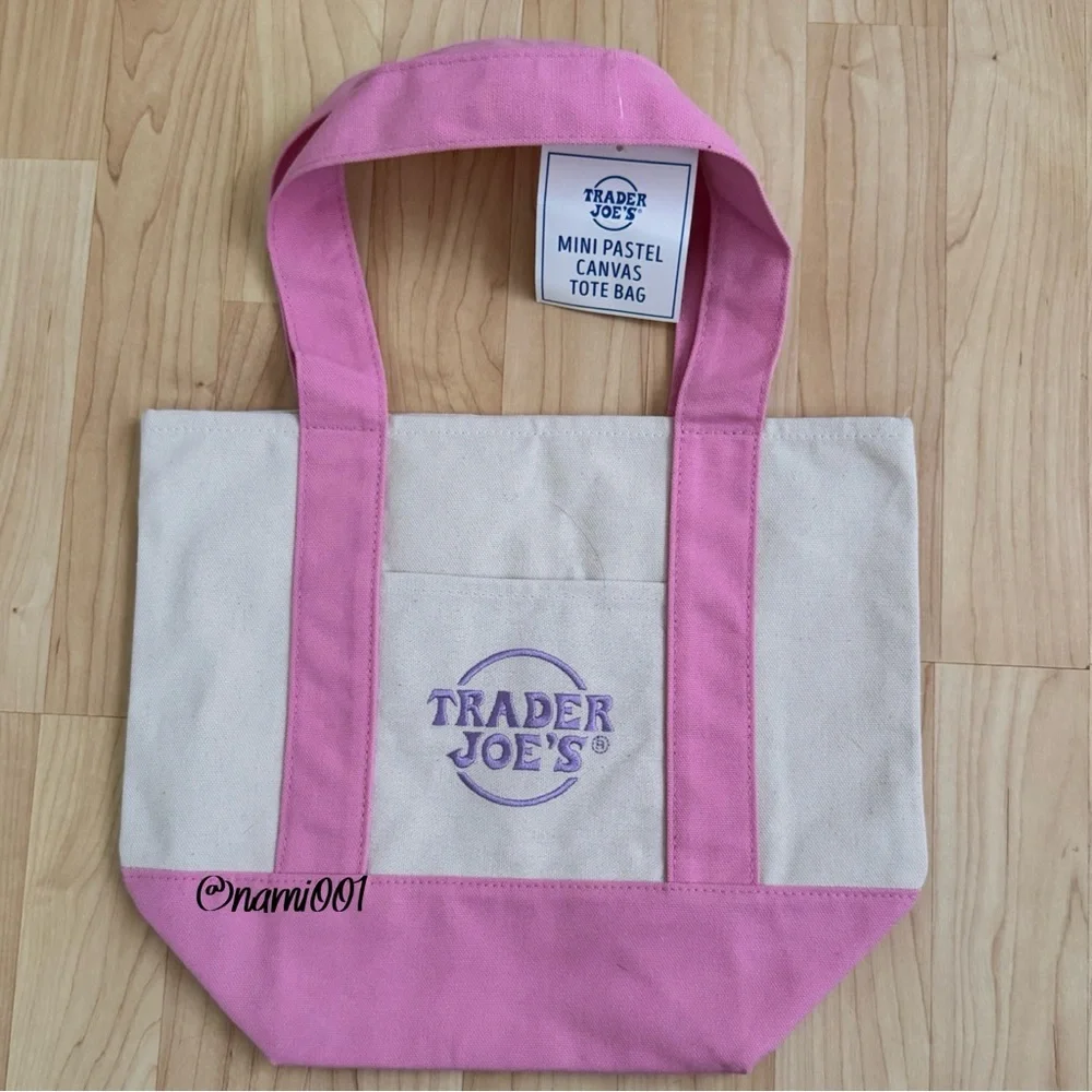 Viral Trader Joe’s Limited Edition Pastel Pink Mini Canvas Tote - Picture 1 of 3